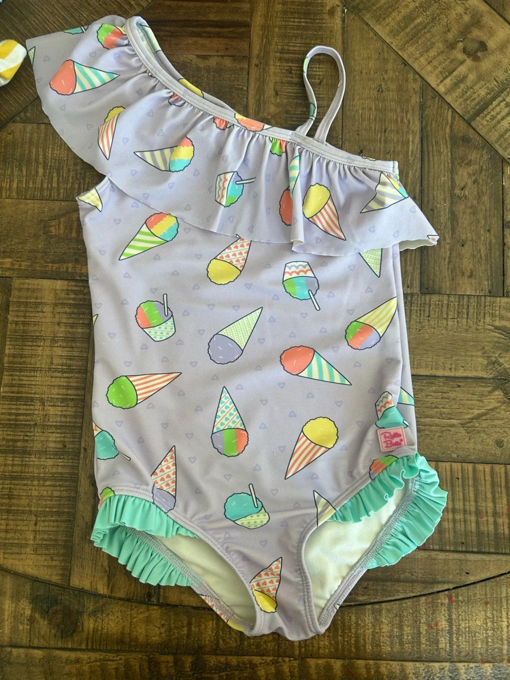Ruffle Butts Pastel Ice Cream Print Girls' Swimsuit